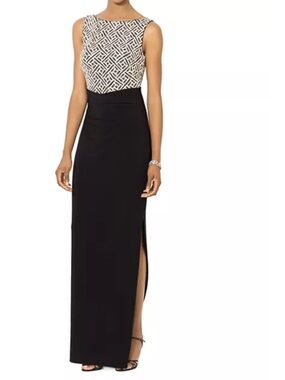 Formal Lauren Ralph Lauren Black Tie Event Sequin Jersey Column Gown worn once